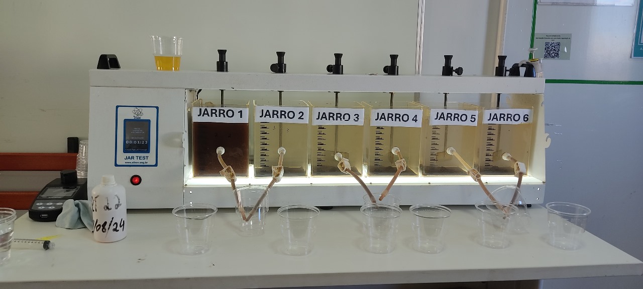 Tratamento de água com Jar test resultado final
